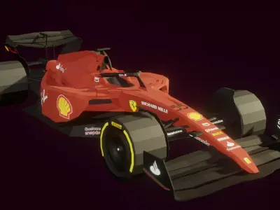 Lowpoly Ferrari F1-75 Low-poly 3D model