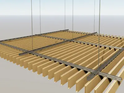 BIM-GC-Baffle Extrusion Suspended Ceiling       -From Architect- 3D model