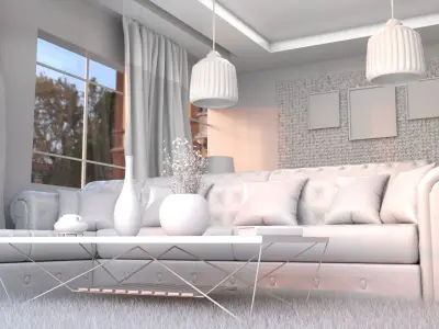 Living Room Low-poly 3D model