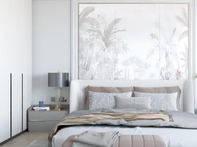 Home Modern bedroom villa decoration 3D model