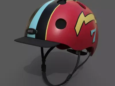 Helmet sport scifi human 3d low poly bike low poly  Low-poly 3D model