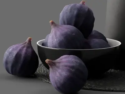 Decor decorative vase set with figs and fruits Set 26 3D model