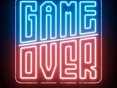 Game Over Neon Sign 3D model