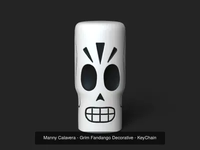 08 Grim Fandango Characters Heads - Decorative - KeyChain 3D Model Collection