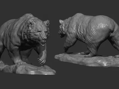 Bear walking 3D print model