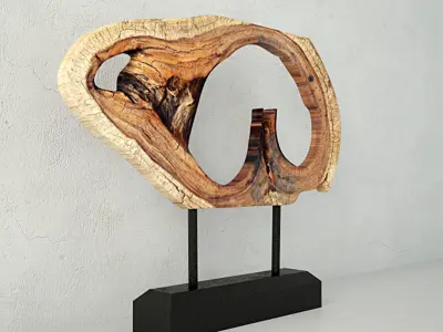 Wooden Decoration on Stand 3D model