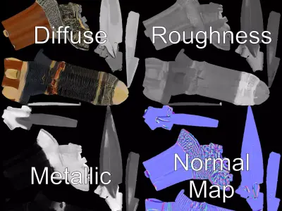 Antique Spear model pack Low-poly 3D model