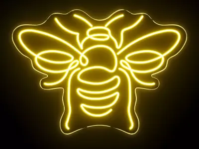 Bee Neon Sign 3D model purchase