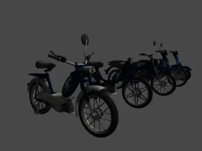 Small motorbike collection Low-poly 3D model