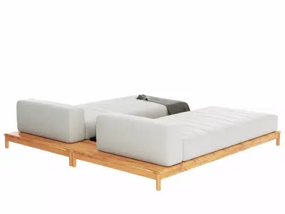 Double Sunbed 3D model