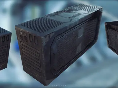 Sci-Fi Box Low Polygon Game Ready Low-poly 3D model