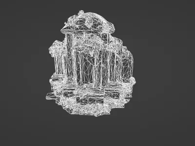 Ancient Mountain Shrine Ruins 3D model