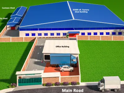 Industrial 3D Model in 3ds Max for study ready to use Low-poly 3D model