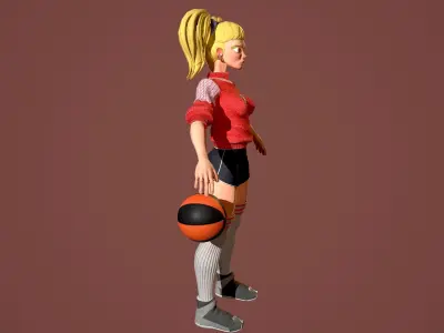 Basket girl  Low-poly 3D model purchase