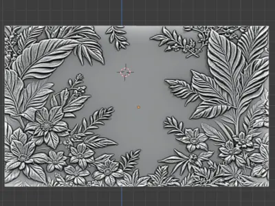 modern panel wall decor set wall relief mural CNC 121  3D model