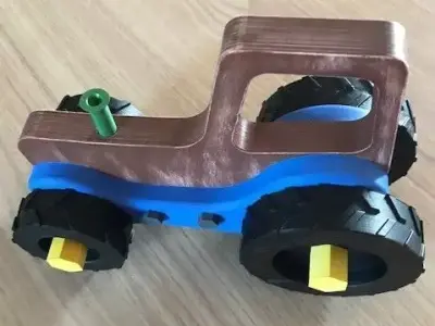JOUET wooden toy tractor 3D print model