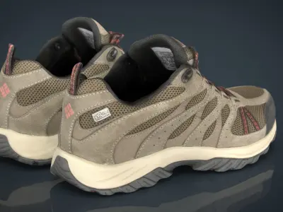 Hiking shoes  Low-poly 3D model