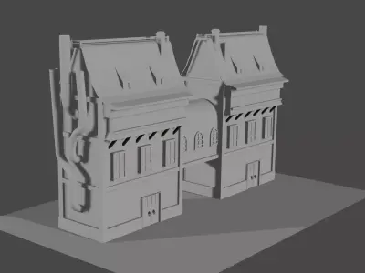 Steampunk House Low-poly 3D model