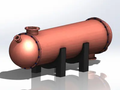 Heat exchanger type shell and tube 3D print model