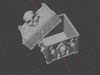 Skull Item Holder Gothic Desktop Organizer 3D print model