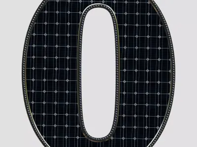 Solar Panel Letter - O 3D model