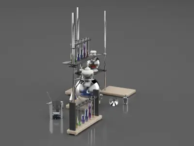 Chemical Laboratory Utensils and Equipment 3D model