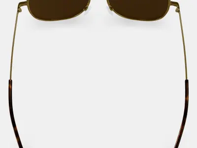 Sade Sunglasses in Polished Gold 3D model