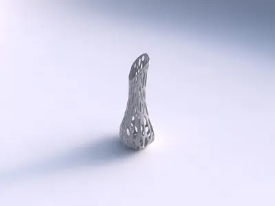 Vase top bent hexagon 2 with smooth organic lattice 01 3D print model