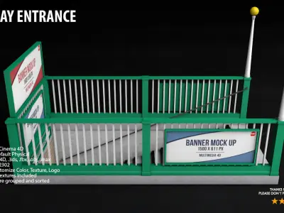 Subway Entrance - Street Props 3D model