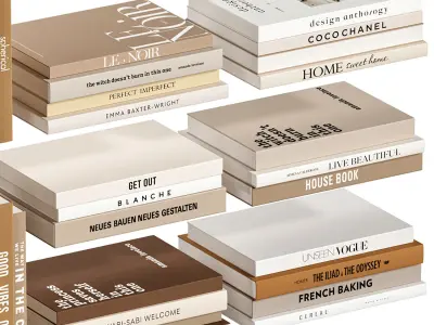 Book set1 Low-poly 3D model