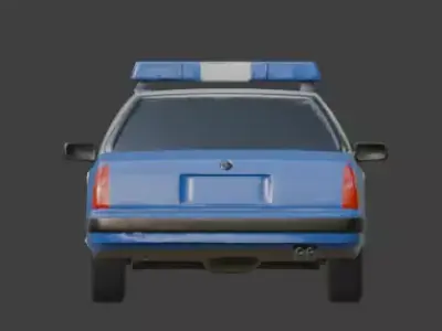 Low Poly Police Patrol Car 3D Model Low-poly 3D model