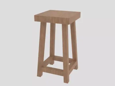 Wooden Stool Free 3D model purchase