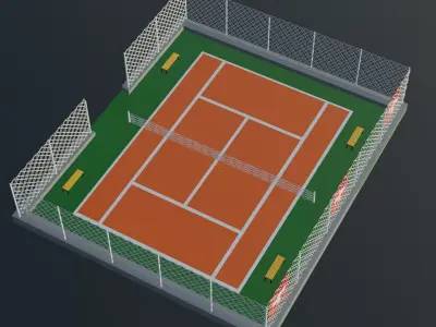 Tennis Court - Switzerland Low-poly 3D model