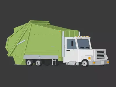 Low Poly Truck Model - Waste Pro Pickup Truck Free low-poly 3D model