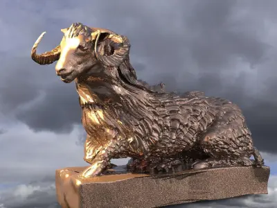 Sheep Statue Front head  3D model