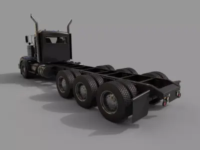 Modular Truck Chassis Low-poly 3D model