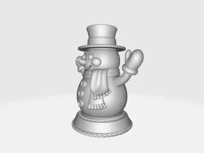 Charming Snowman Figurine Winter Holiday Decoration  3D print model