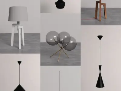 100 Lamps 3D model
