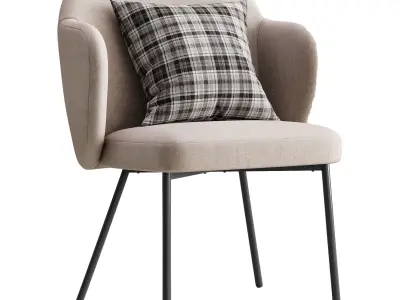 Simone Performance Boucle Chair 3D model