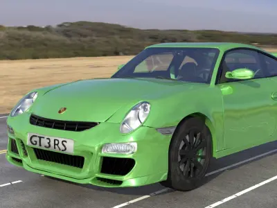 Rigged Porsche Gt3rs Low-poly 3D model