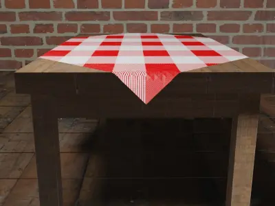 TABLE WITH TABLECLOTH Free low-poly 3D model