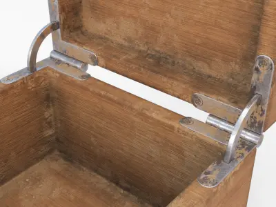 chest open wooden box Low-poly 3D model