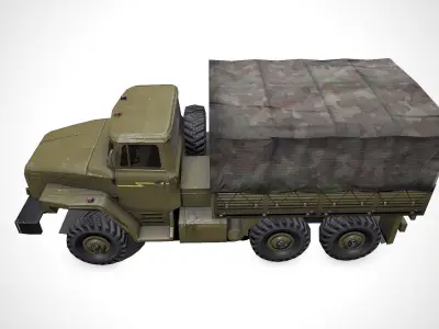 Ural 4320 Low-poly PBR Low-poly 3D model