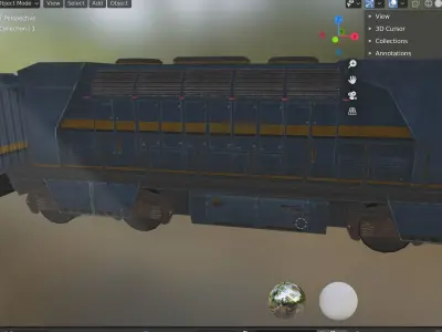 train head and box Low-poly 3D model