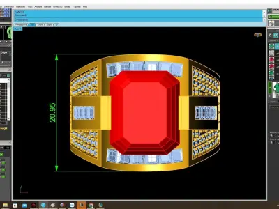 Luxury Emerald Cut Gemstone Signet Ring for Men 4019 3D print model
