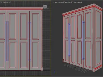 Cabinet wardrobe with lights Free low-poly 3D model
