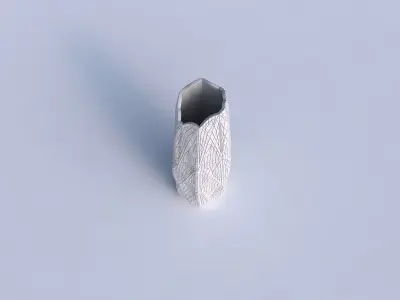 Vase arc hexagon with fine mosaic plates 3D print model