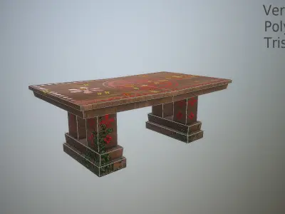 Old Wooden Bench Free low-poly 3D model