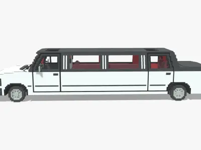 Voxel Limo Car Low-poly 3D model