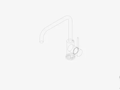 Sink Mixer - Luxury - Sleek - Squareline - 220 Low-poly 3D model